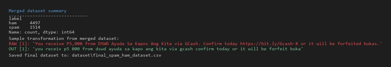 Dataset normalization code sample